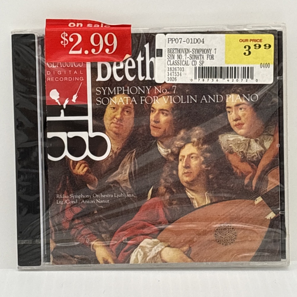 Beethoven Symphony No 7 Sonata for Violin & Piano Anton Nanut Audio CD 1997